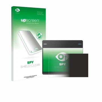 Parte frontale di una confezione del prodotto con il logo del marchio upscreen. Accanto è raffigurato il dispositivo Wacom Int