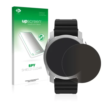 Parte frontale di una confezione del prodotto con il logo del marchio upscreen. Accanto è raffigurato il dispositivo Fossil Ge