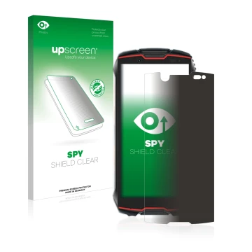 Parte frontale di una confezione del prodotto con il logo del marchio upscreen. Accanto è raffigurato il dispositivo Cubot Kin