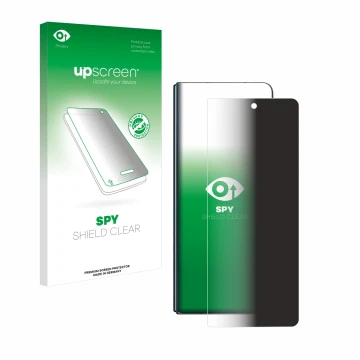 Parte frontale di una confezione del prodotto con il logo del marchio upscreen. Accanto è raffigurato il dispositivo Samsung G