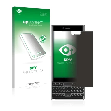 Parte frontale di una confezione del prodotto con il logo del marchio upscreen. Accanto è raffigurato il dispositivo Unihertz 