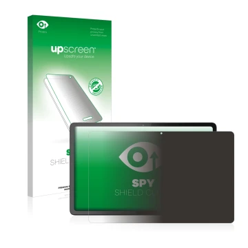Parte frontale di una confezione del prodotto con il logo del marchio upscreen. Accanto è raffigurato il dispositivo Lenovo Ta