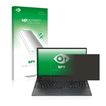 Parte frontale di una confezione del prodotto con il logo del marchio upscreen. Accanto è raffigurato il dispositivo Lenovo Th