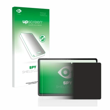 Parte frontale di una confezione del prodotto con il logo del marchio upscreen. Accanto è raffigurato il dispositivo Lenovo Ta