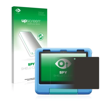 Parte frontale di una confezione del prodotto con il logo del marchio upscreen. Accanto è raffigurato il dispositivo Amazon Fi