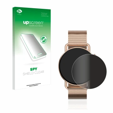 Parte frontale di una confezione del prodotto con il logo del marchio upscreen. Accanto è raffigurato il dispositivo Skagen Fa