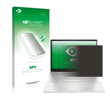 Parte frontale di una confezione del prodotto con il logo del marchio upscreen. Accanto è raffigurato il dispositivo HP Pavili