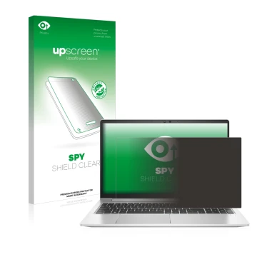 Parte frontale di una confezione del prodotto con il logo del marchio upscreen. Accanto è raffigurato il dispositivo HP EliteB