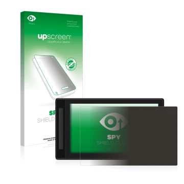 Parte frontale di una confezione del prodotto con il logo del marchio upscreen. Accanto è raffigurato il dispositivo Huion Kam