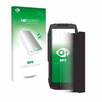 Parte frontale di una confezione del prodotto con il logo del marchio upscreen. Accanto è raffigurato il dispositivo Cubot Kin