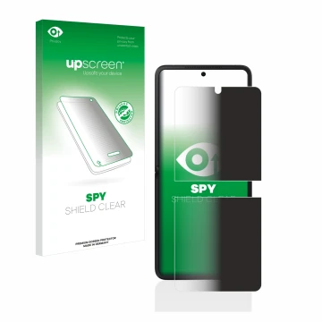 Parte frontale di una confezione del prodotto con il logo del marchio upscreen. Accanto è raffigurato il dispositivo Oppo Find