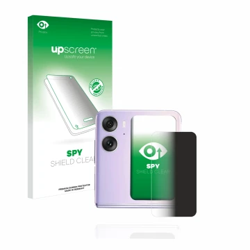 Parte frontale di una confezione del prodotto con il logo del marchio upscreen. Accanto è raffigurato il dispositivo Oppo Find