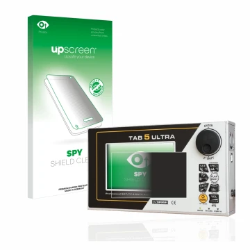 Parte frontale di una confezione del prodotto con il logo del marchio upscreen. Accanto è raffigurato il dispositivo Rover TAB