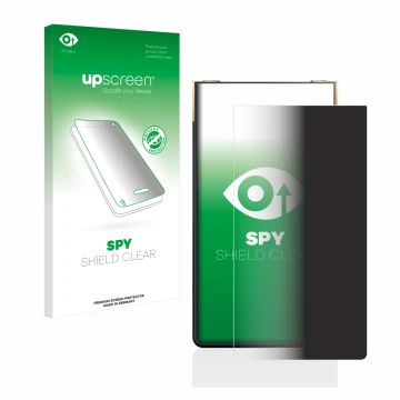 Parte frontale di una confezione del prodotto con il logo del marchio upscreen. Accanto è raffigurato il dispositivo Sony Walk
