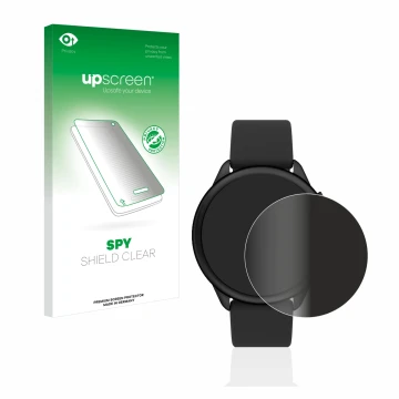Parte frontale di una confezione del prodotto con il logo del marchio upscreen. Accanto è raffigurato il dispositivo Fossil Sm
