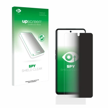 Parte frontale di una confezione del prodotto con il logo del marchio upscreen. Accanto è raffigurato il dispositivo Oppo A98 