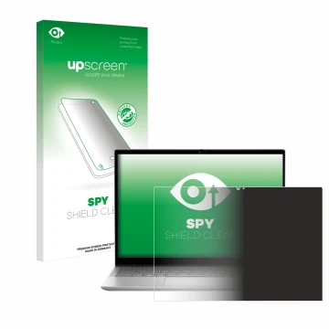 Parte frontale di una confezione del prodotto con il logo del marchio upscreen. Accanto è raffigurato il dispositivo Dell Insp