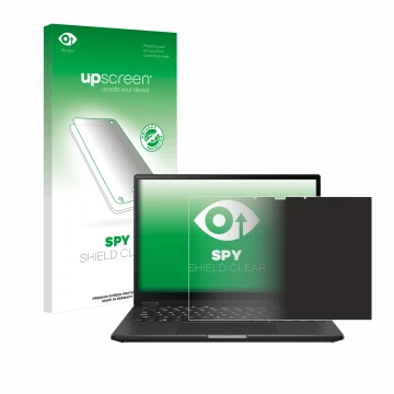 Parte frontale di una confezione del prodotto con il logo del marchio upscreen. Accanto è raffigurato il dispositivo ASUS ROG 