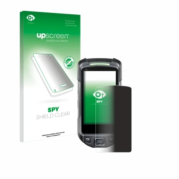 Parte frontale di una confezione del prodotto con il logo del marchio upscreen. Accanto è raffigurato il dispositivo Keyence B