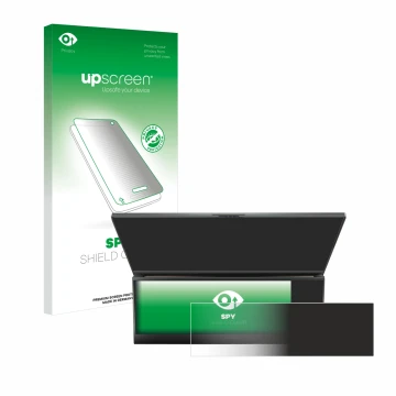 Parte frontale di una confezione del prodotto con il logo del marchio upscreen. Accanto è raffigurato il dispositivo ASUS ROG 