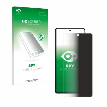 Parte frontale di una confezione del prodotto con il logo del marchio upscreen. Accanto è raffigurato il dispositivo ZTE Nubia