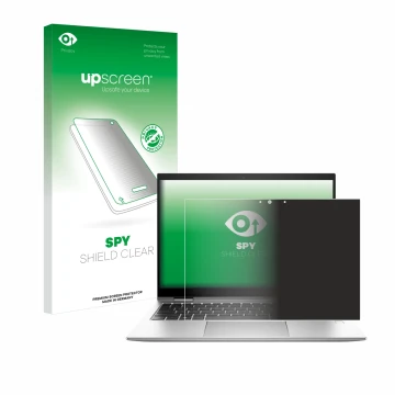Parte frontale di una confezione del prodotto con il logo del marchio upscreen. Accanto è raffigurato il dispositivo HP EliteB