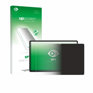 Parte frontale di una confezione del prodotto con il logo del marchio upscreen. Accanto è raffigurato il dispositivo Samsung G