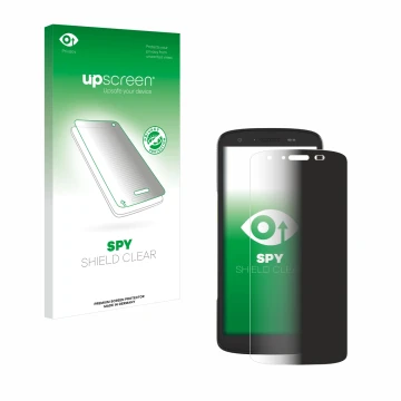 Parte frontale di una confezione del prodotto con il logo del marchio upscreen. Accanto è raffigurato il dispositivo Zebra TC2