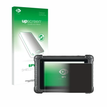 Parte frontale di una confezione del prodotto con il logo del marchio upscreen. Accanto è raffigurato il dispositivo Autel Max