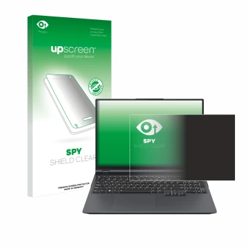 Parte frontale di una confezione del prodotto con il logo del marchio upscreen. Accanto è raffigurato il dispositivo Lenovo Le