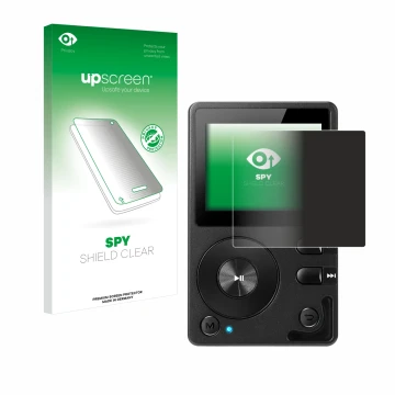 Parte frontale di una confezione del prodotto con il logo del marchio upscreen. Accanto è raffigurato il dispositivo Hifi Walk