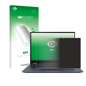 Parte frontale di una confezione del prodotto con il logo del marchio upscreen. Accanto è raffigurato il dispositivo ASUS Vivo