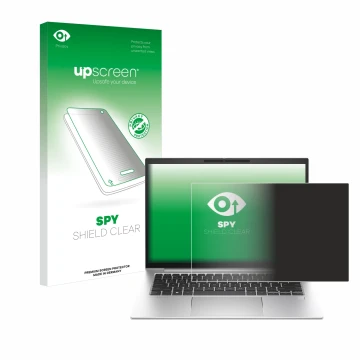 Parte frontale di una confezione del prodotto con il logo del marchio upscreen. Accanto è raffigurato il dispositivo HP EliteB