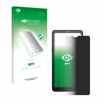 Parte frontale di una confezione del prodotto con il logo del marchio upscreen. Accanto è raffigurato il dispositivo Boox Palm
