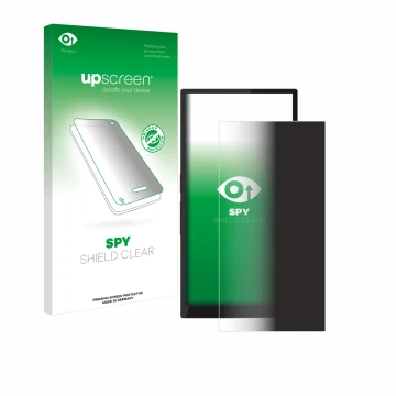 Parte frontale di una confezione del prodotto con il logo del marchio upscreen. Accanto è raffigurato il dispositivo Hiby R6 P