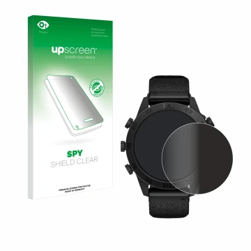 Parte frontale di una confezione del prodotto con il logo del marchio upscreen. Accanto è raffigurato il dispositivo Garmin Ma