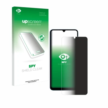 Parte frontale di una confezione del prodotto con il logo del marchio upscreen. Accanto è raffigurato il dispositivo Xiaomi Re