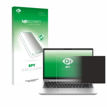 Parte frontale di una confezione del prodotto con il logo del marchio upscreen. Accanto è raffigurato il dispositivo HP ProBoo