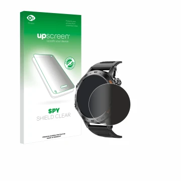 Parte frontale di una confezione del prodotto con il logo del marchio upscreen. Accanto è raffigurato il dispositivo Lemfo Sma