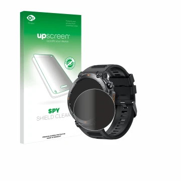Parte frontale di una confezione del prodotto con il logo del marchio upscreen. Accanto è raffigurato il dispositivo GaWear K5