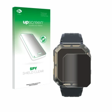 Parte frontale di una confezione del prodotto con il logo del marchio upscreen. Accanto è raffigurato il dispositivo Blackview