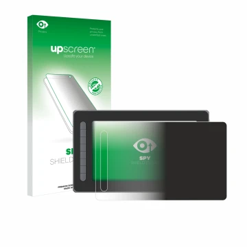 Parte frontale di una confezione del prodotto con il logo del marchio upscreen. Accanto è raffigurato il dispositivo XP-Pen Ar