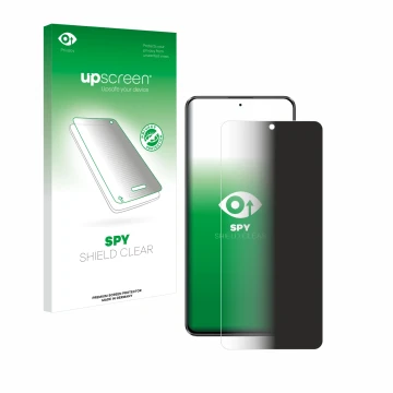 Parte frontale di una confezione del prodotto con il logo del marchio upscreen. Accanto è raffigurato il dispositivo Xiaomi Po