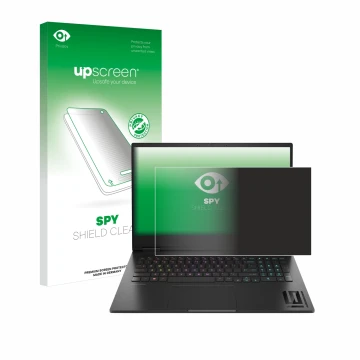 Parte frontale di una confezione del prodotto con il logo del marchio upscreen. Accanto è raffigurato il dispositivo HP Omen 1