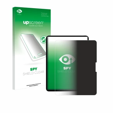 Parte frontale di una confezione del prodotto con il logo del marchio upscreen. Accanto è raffigurato il dispositivo Apple iPa