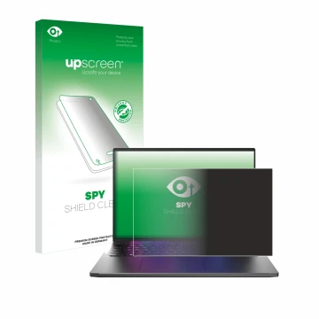 Parte frontale di una confezione del prodotto con il logo del marchio upscreen. Accanto è raffigurato il dispositivo Acer Swif