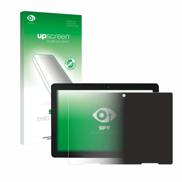 Parte frontale di una confezione del prodotto con il logo del marchio upscreen. Accanto è raffigurato il dispositivo MEDION E1