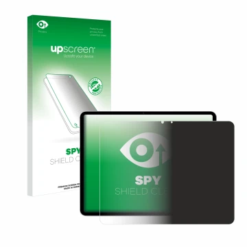 Parte frontale di una confezione del prodotto con il logo del marchio upscreen. Accanto è raffigurato il dispositivo Apple iPa