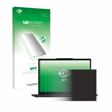 Parte frontale di una confezione del prodotto con il logo del marchio upscreen. Accanto è raffigurato il dispositivo Lenovo Th