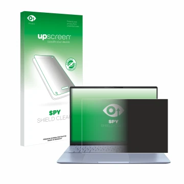 Parte frontale di una confezione del prodotto con il logo del marchio upscreen. Accanto è raffigurato il dispositivo ASUS Vivo